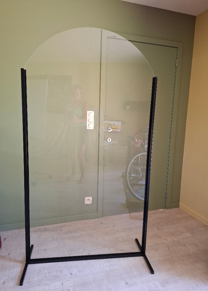 Vrijstaande transparante scheidingswand met aluminium frame, Maison & Meubles, Accessoires pour la Maison | Paravents d'intérieur