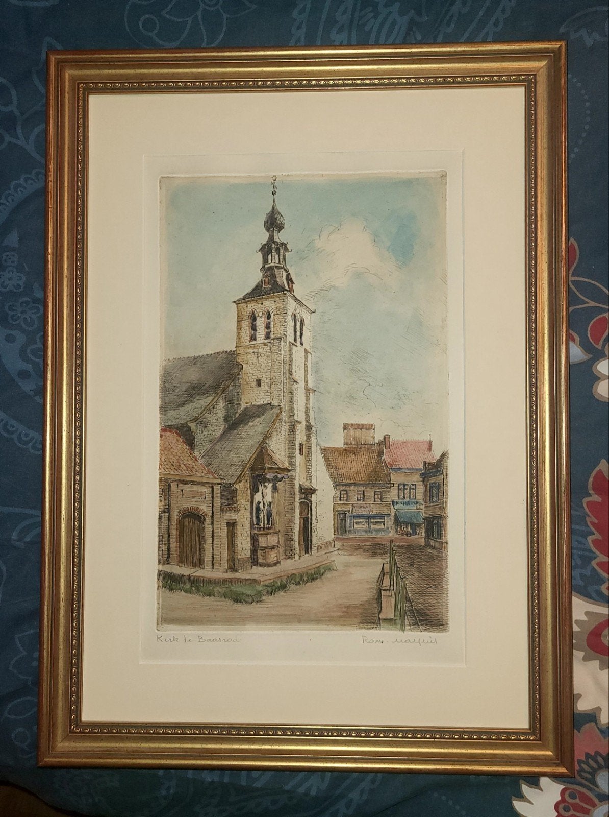 Kerk Baasrode - Romain Malfliet, Antiek en Kunst, Ophalen of Verzenden, Ets