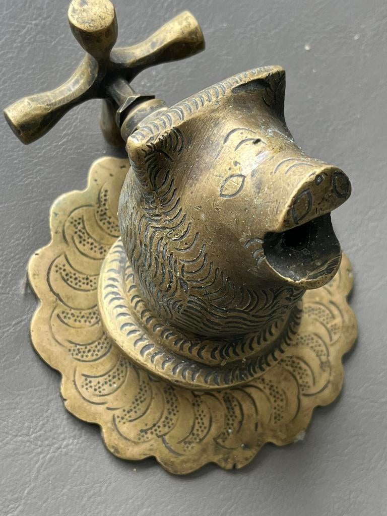 Koperen of bronzen kraan varken, Antiek en Kunst, Antiek | Brons en Koper, Ophalen