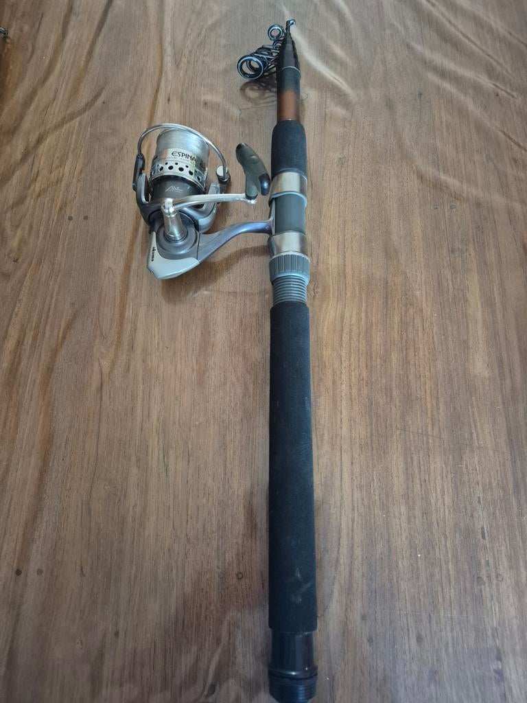 Shakespeare telescoop hengel met okuma molen . nieuw, Ophalen