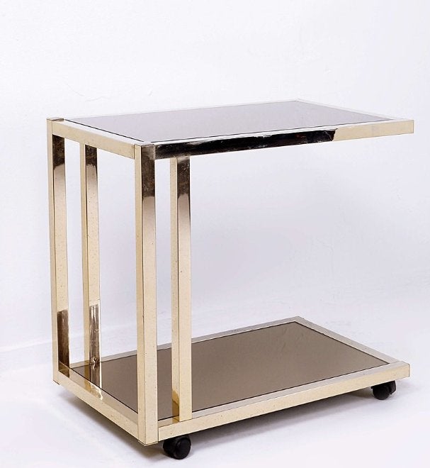 Belgische Gold Bar Trolley Door Belgo Chrom, jaren 70, Ophalen