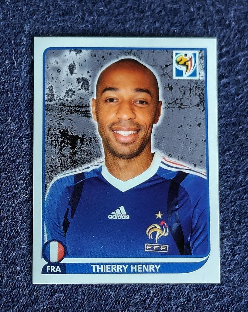 Panini sticker card voetbal ' WK 2010 - Thierry Henry ', Ophalen of Verzenden, Nieuw, Poster, Plaatje of Sticker
