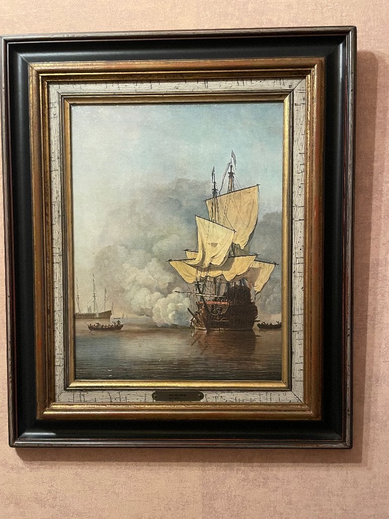 schilderij Van de Velde, Enlèvement ou Envoi, Peinture à l'huile, Peint à la main, Maritime / eau