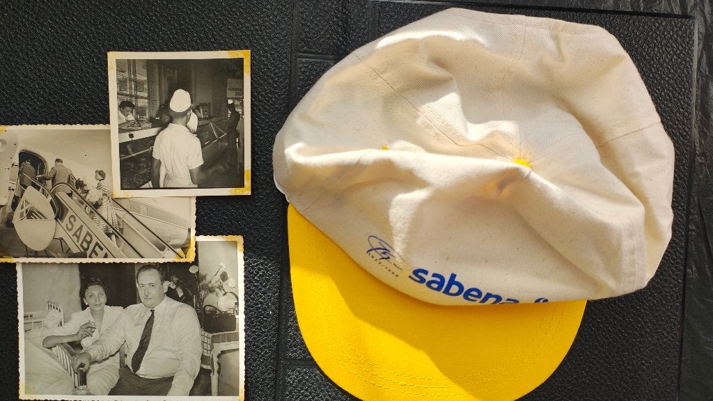 Casquette 75e anniversaire Sabena photo avion Congo, Envoi, Utilisé