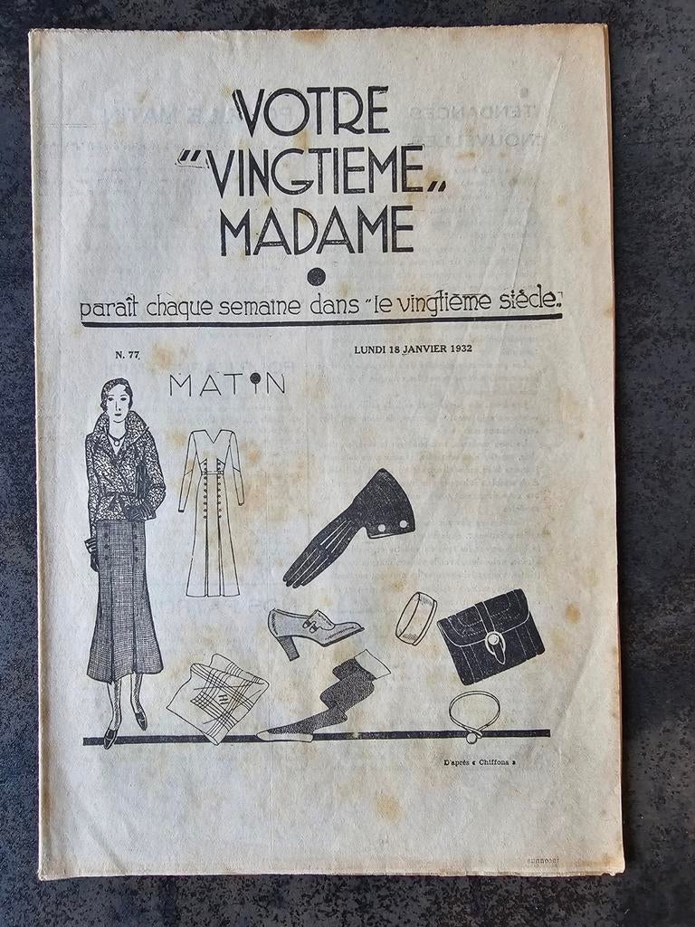 Votre ´vingtieme´ madame  nr 77 - 1932, Boeken, Ophalen of Verzenden, Zo goed als nieuw