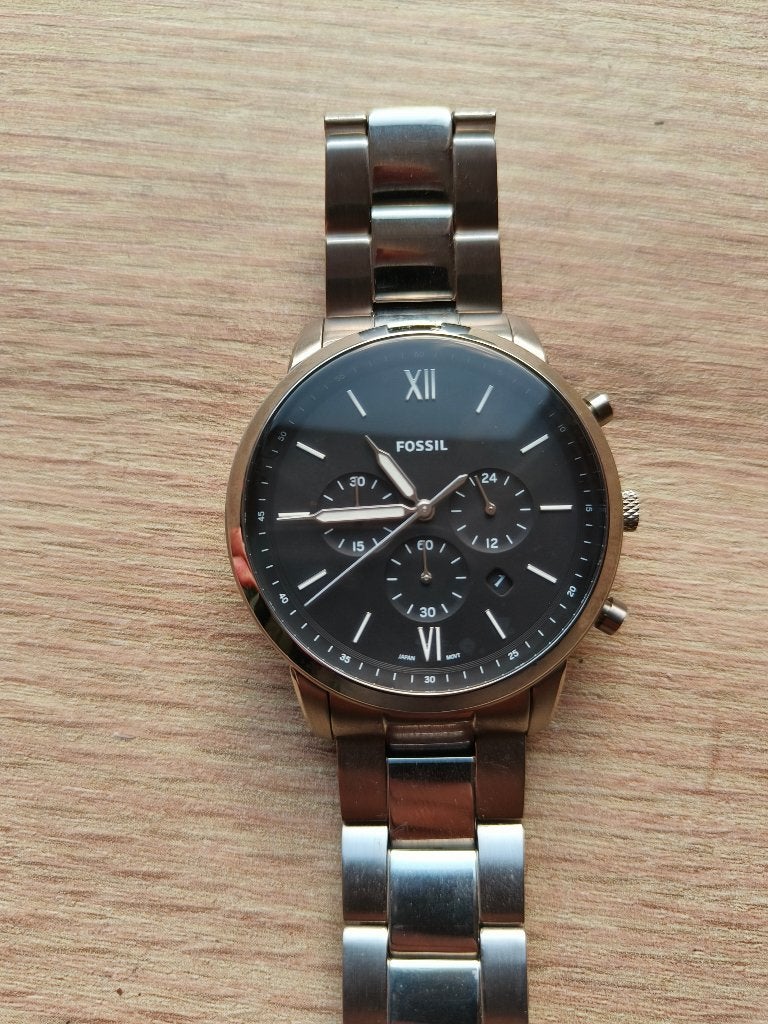 Fossil FS5384, Handtassen en Accessoires, Horloges | Heren, Staal, Staal, Polshorloge, Zo goed als nieuw