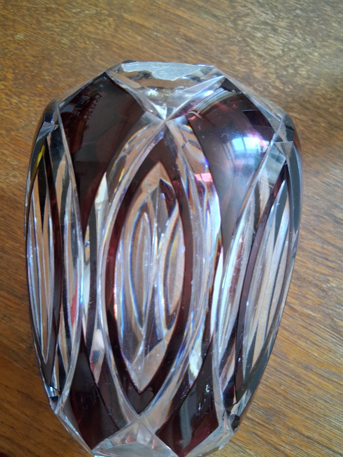 Vase Boule en Cristal Doublé Val Saint Lambert – Rouge Rubis, Antiquités & Art, Antiquités | Verre & Cristal