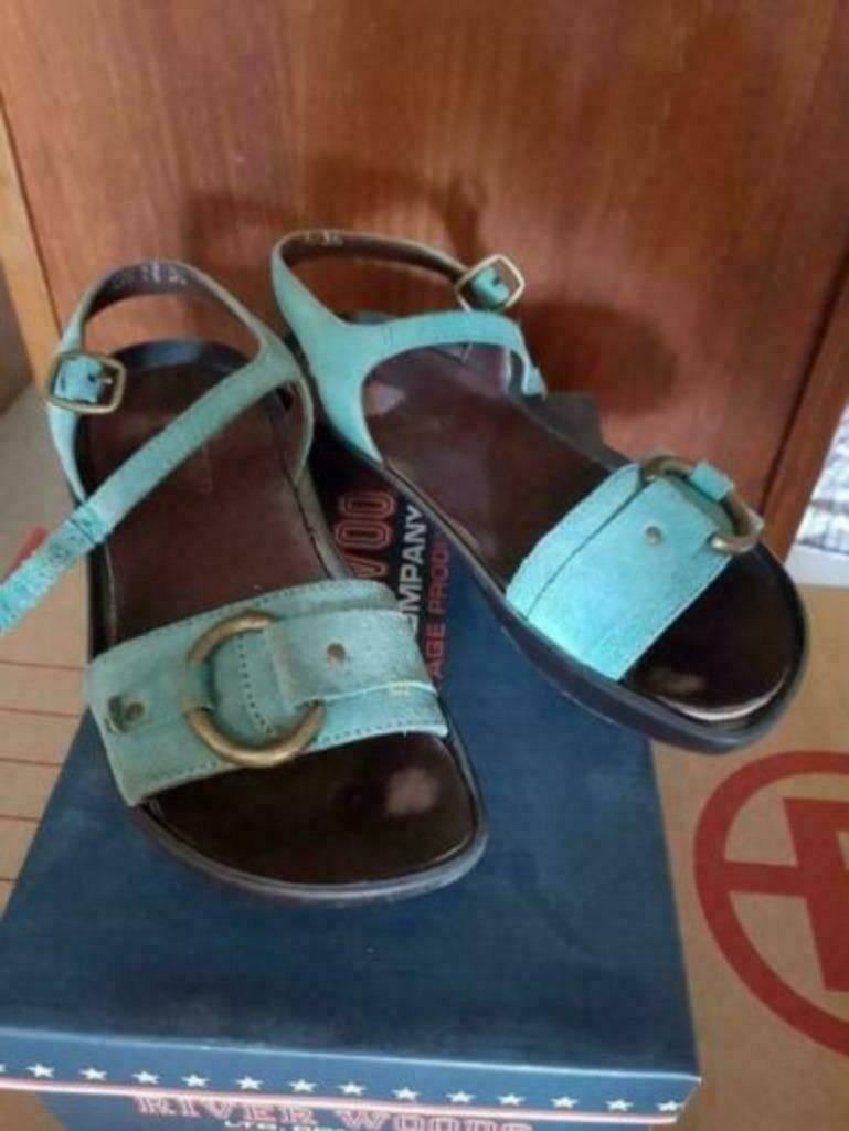sandalen retro / vintage van river woods maat 36, Blauw, River Woods, Gedragen, Sandalen of Muiltjes