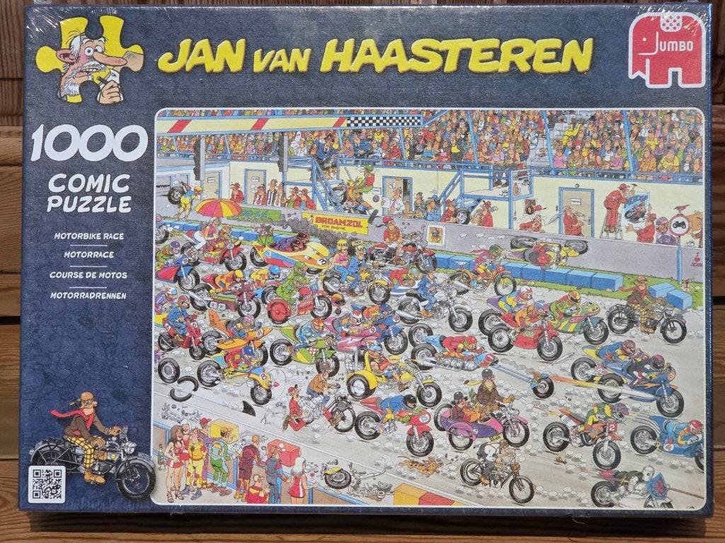 Nieuwe Puzzel Jan Van Haasteren - 1000 stuks Motorbike race, Enlèvement, 500 à 1500 pièces, Neuf, Puzzle
