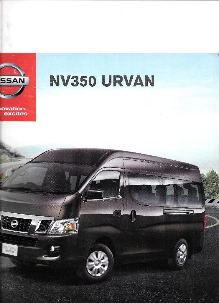 NISSAN URVAN 2013 & 2016, Boeken, Auto's | Folders en Tijdschriften, Ophalen of Verzenden, Zo goed als nieuw, Nissan