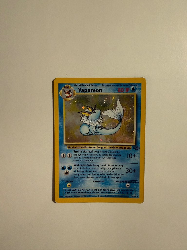 Vaporeon jungle NL, Ophalen of Verzenden, Zo goed als nieuw, Losse kaart, Foil