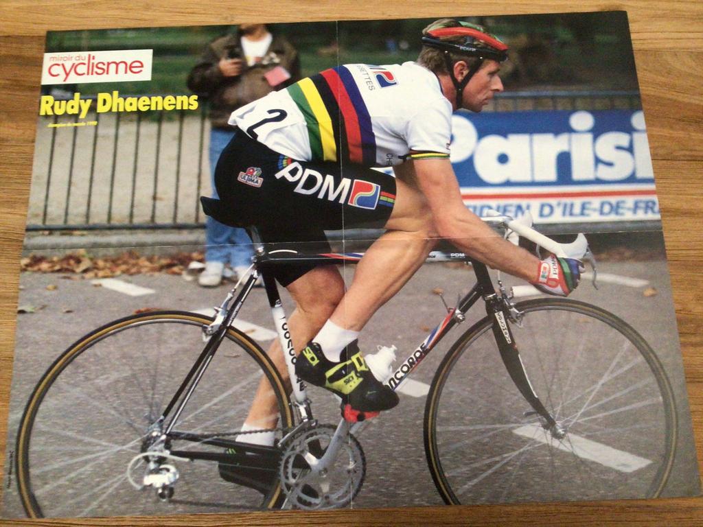 Wielerposter wk rudy dhaenens  gianni bugno, Verzenden