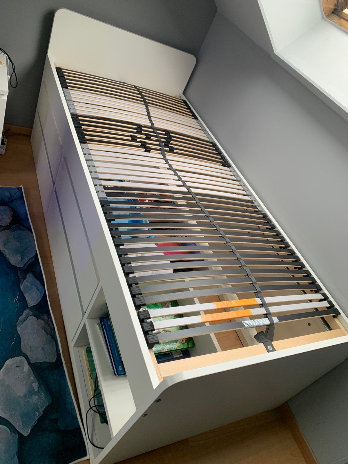 Bed ikea, Ophalen, 180 cm of meer, 85 tot 100 cm, Lattenbodem