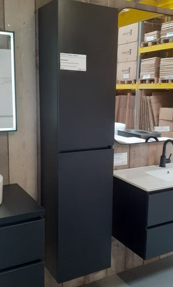 Zeer ruime Kolomkast, Mat zwart, 170cm, Soft-close, Kode, Ophalen of Verzenden, Nieuw, Zwart