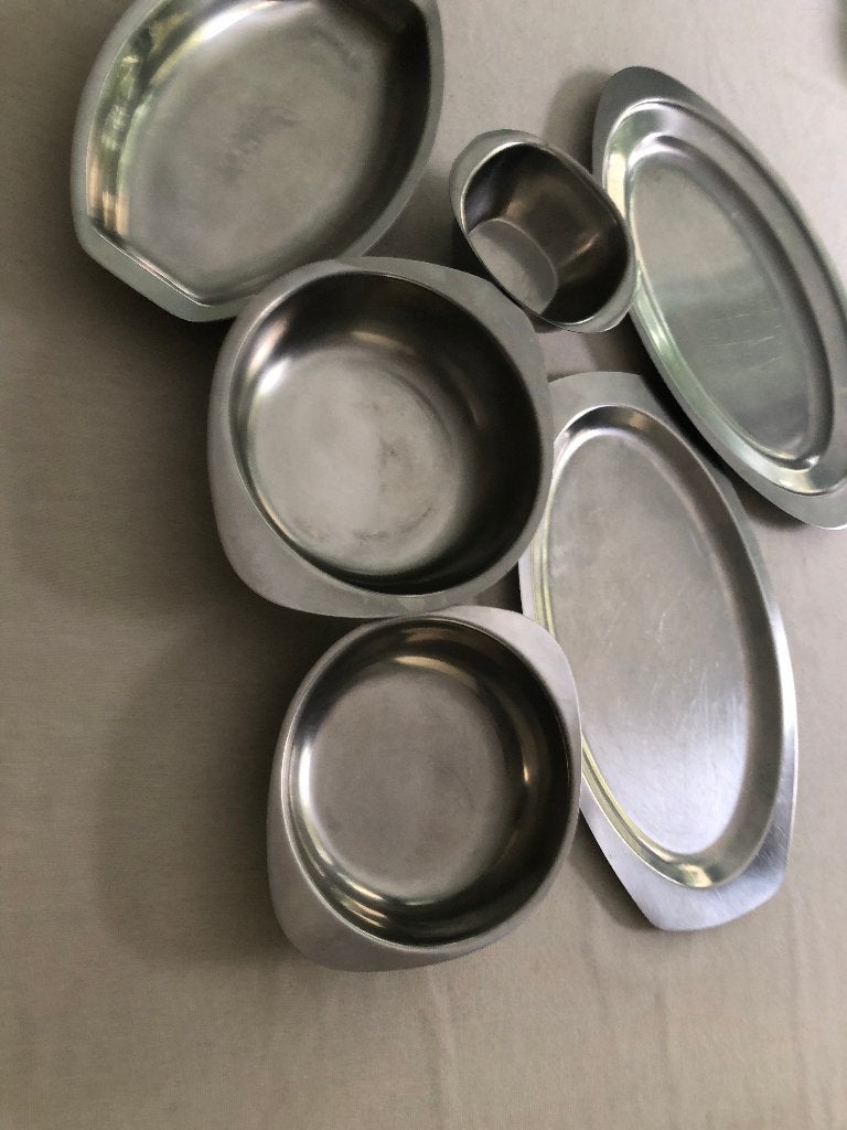 Nestle grote inox schotels platte ovalen ronde kommen, Ophalen of Verzenden, Zo goed als nieuw, Schaal of Schalen