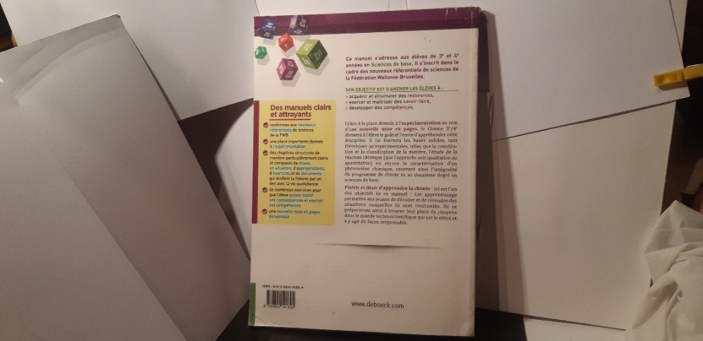 CHIMIE 3e 4e  de boeck, Livres, Enlèvement, Utilisé, Chimie