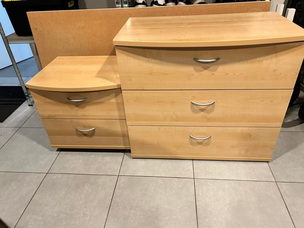 2 Houten kasten/ladeblok/nachtkast, Huis en Inrichting, Slaapkamer | Nachtkastjes, Zo goed als nieuw, Ophalen