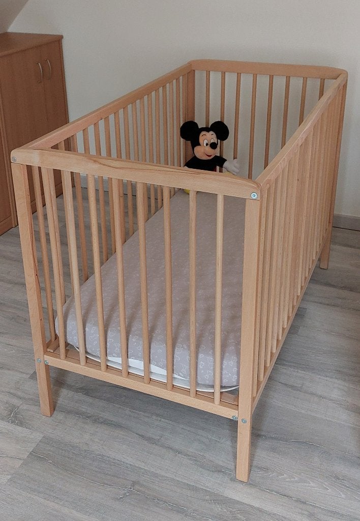 Kinderbedje AMAL II beuk 120x60 cm met matras en overtrek, Kinderen en Baby's, Kinderkamer | Bedden, Zo goed als nieuw, Minder dan 140 cm