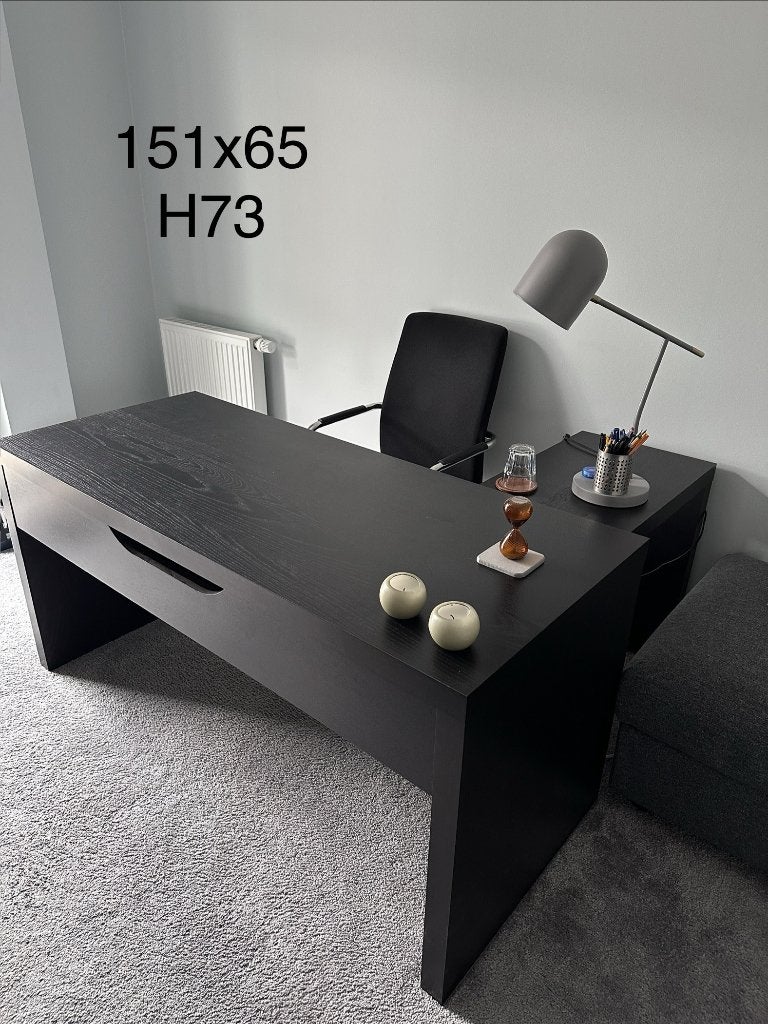 ikea, MALM, Bureau, avec tablette coulissante, noir, Maison & Meubles, Enlèvement, Comme neuf, IKEA, Noir