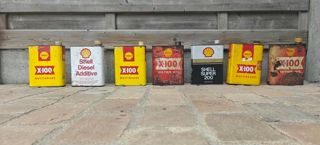 Lot Shell : vieux bidons d'huile, Enlèvement