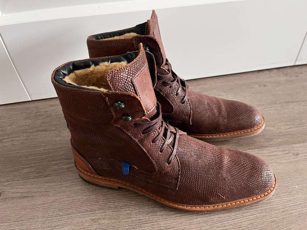 Floris van Bommel herenschoenen maat 8 / 42 amper gedragen, Kleding | Heren, Schoenen, Zo goed als nieuw, Boots, Bruin, Ophalen of Verzenden