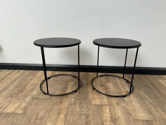 Ronde bijzettafel zwart, Huis en Inrichting, Ophalen, Hout