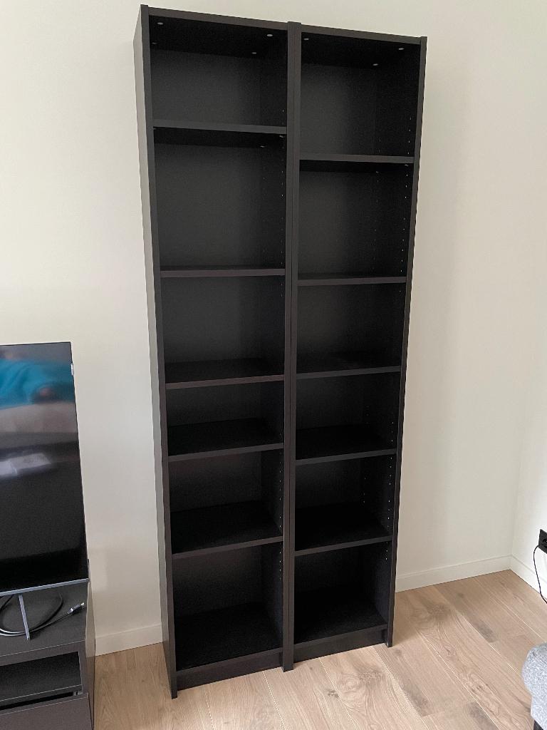 Ikea - Armoires à colonnes étroites noires PAX (2 unités), 25 à 50 cm, Enlèvement, Utilisé, 200 cm ou plus