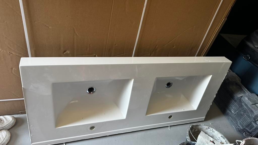 Double vasque + 2 robinets grohe, Enlèvement, Comme neuf