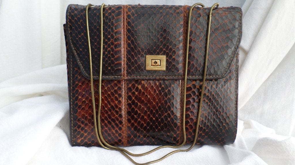 Elegante vintage leren tas, Handtassen en Accessoires, Tassen | Damestassen, Ophalen of Verzenden, Handtas
