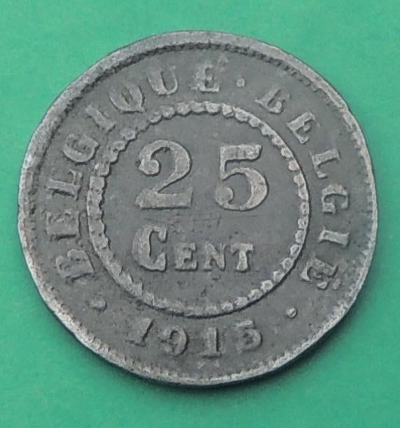 1915 25 centimes occupation, Timbres & Monnaies, Monnaies | Belgique, Envoi, Métal, Monnaie en vrac
