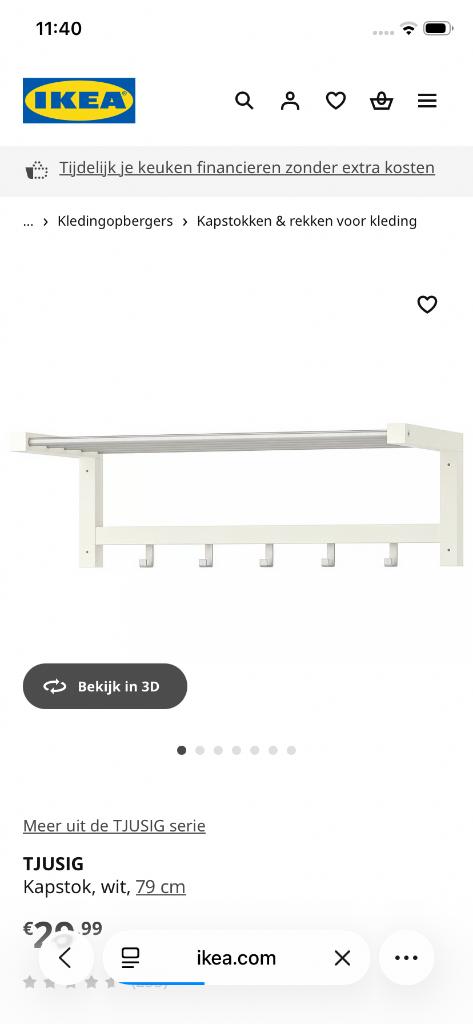 IKEA kapstok nieuw, Huis en Inrichting, Ophalen, Nieuw, Wandkapstok