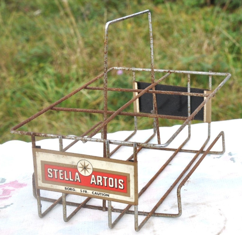 panier metal pour 6 verres ou bouteilles stella artois, Ophalen of Verzenden, Gebruikt, Overige typen, Stella Artois