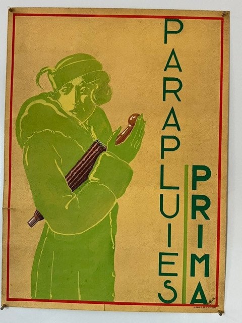 Oude affiche Parapluies Prima, Ophalen, Gebruikt, Reclame