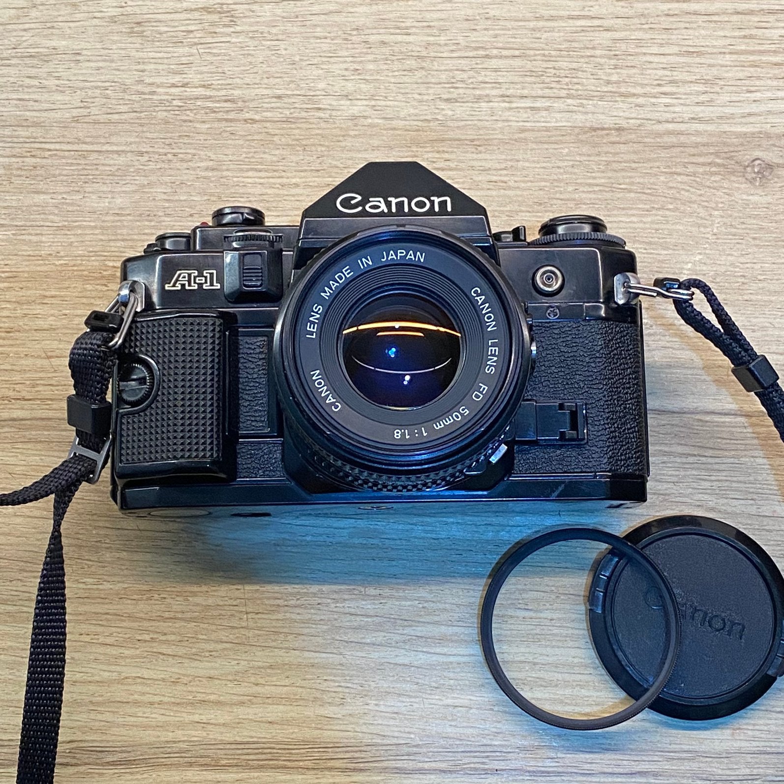 Canon A-1, Canon New FD 50mm f1.8 *comme neuf, Enlèvement ou Envoi, Comme neuf, Reflex miroir, Canon