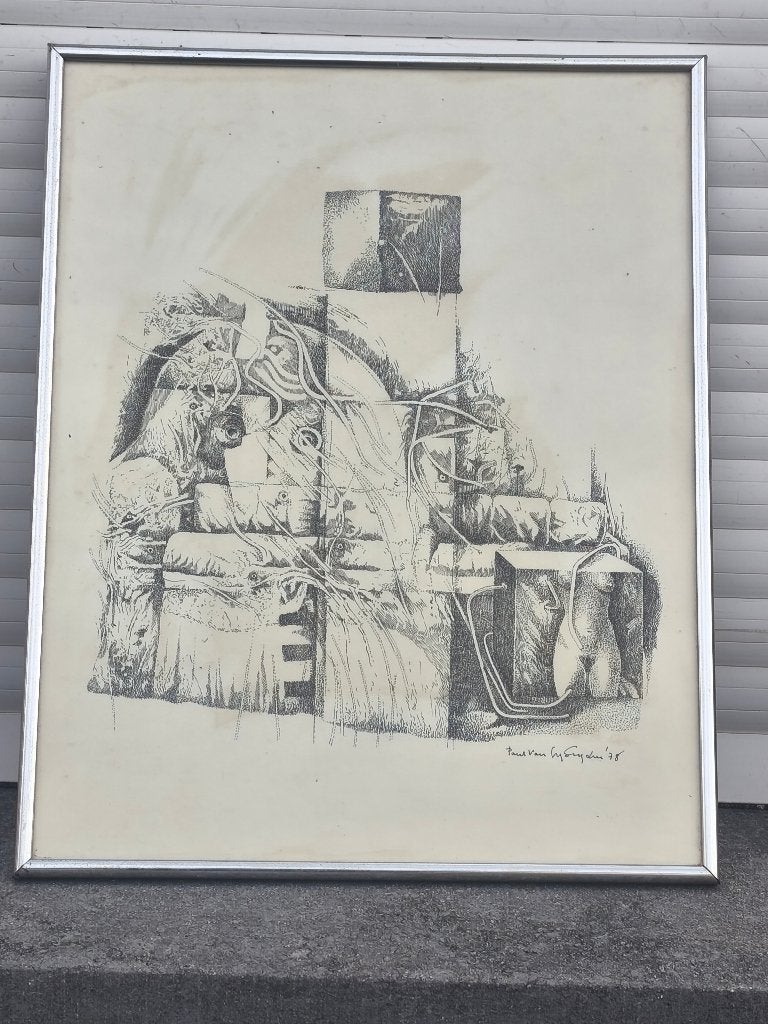 Lithographie signe Paul van gysegem, Ophalen of Verzenden, Lithografie