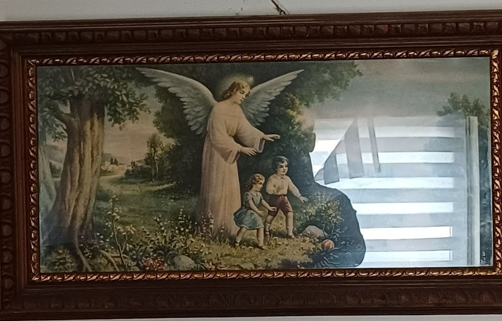 Tableau vintage Ange Gardien veillant sur les enfants, Antiquités & Art, Antiquités | Objets religieux, Envoi
