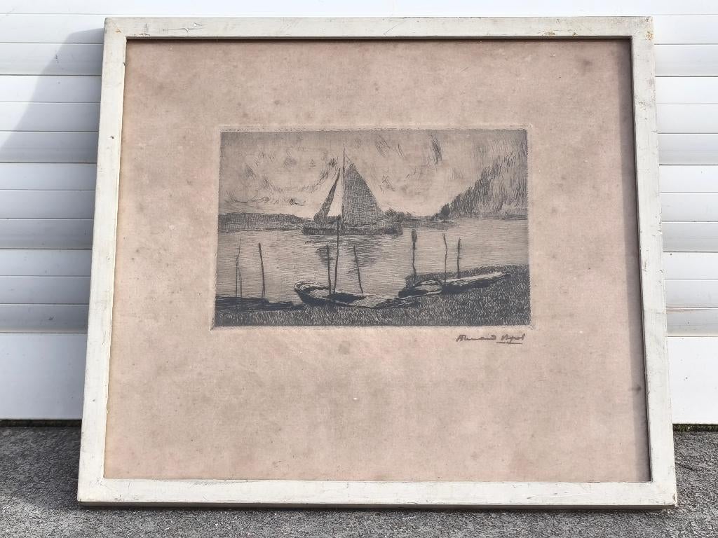gravure signe armand apol, Antiquités & Art, Enlèvement ou Envoi, Gravure