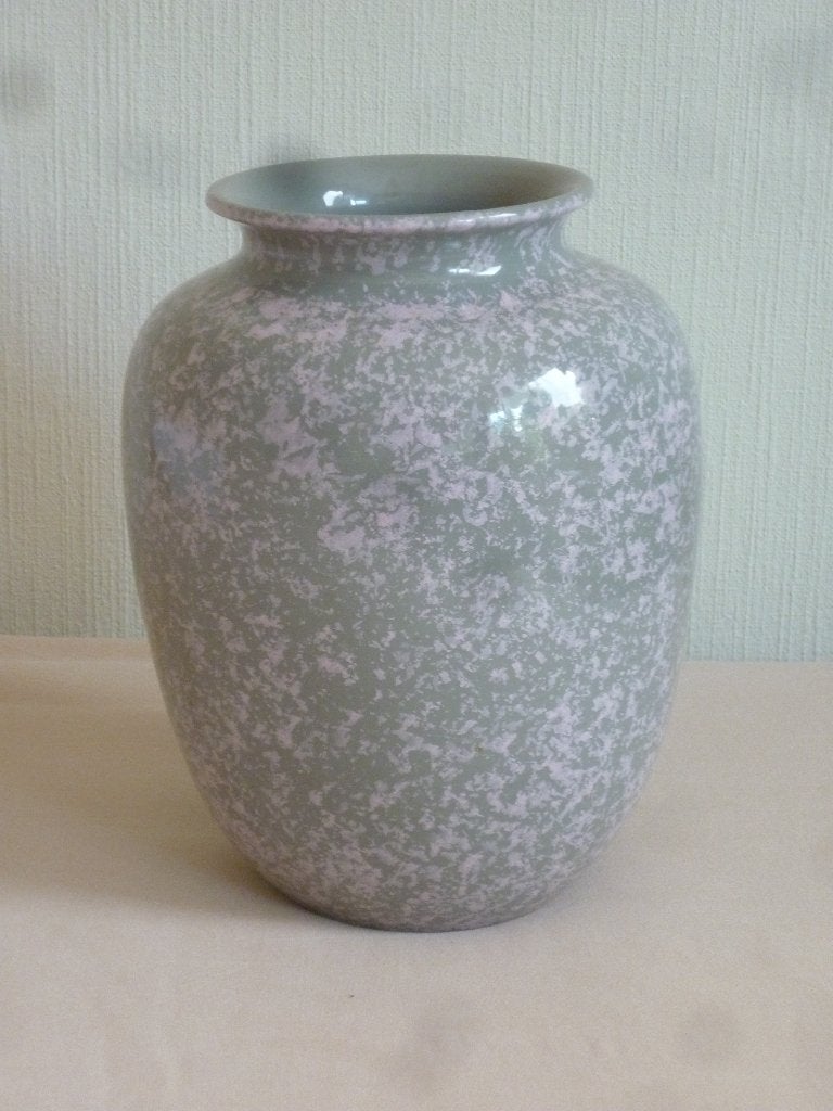 Gespikkelde Keramische Vaas, Neuf, Enlèvement ou Envoi, 22 cm, Convient pour fleurs séchées