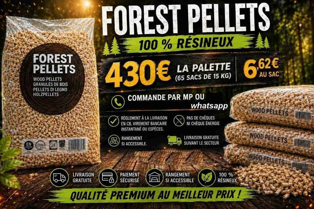 Lire l'annonce SVP Pellet 100% sapin payer a la livraison, Jardin & Terrasse, 6 m³ ou plus, Envoi, Autres essences de bois