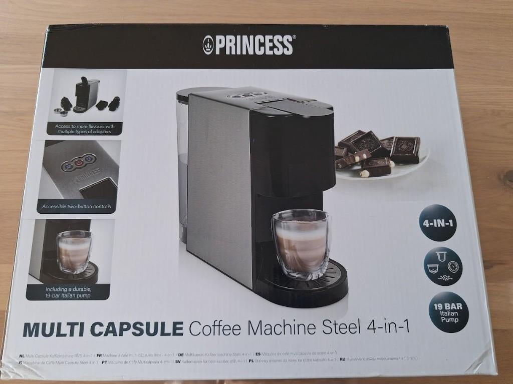 Princess - Multi capsule - Koffie machine, Ophalen, 1 kopje, Gemalen koffie, Koffiemachine