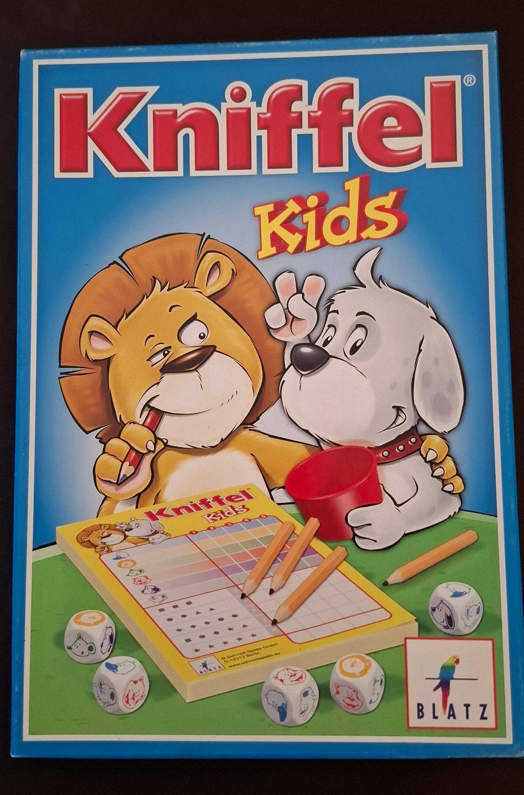 Spel Kniffel kids, Hobby en Vrije tijd, Ophalen, Zo goed als nieuw, Blatz