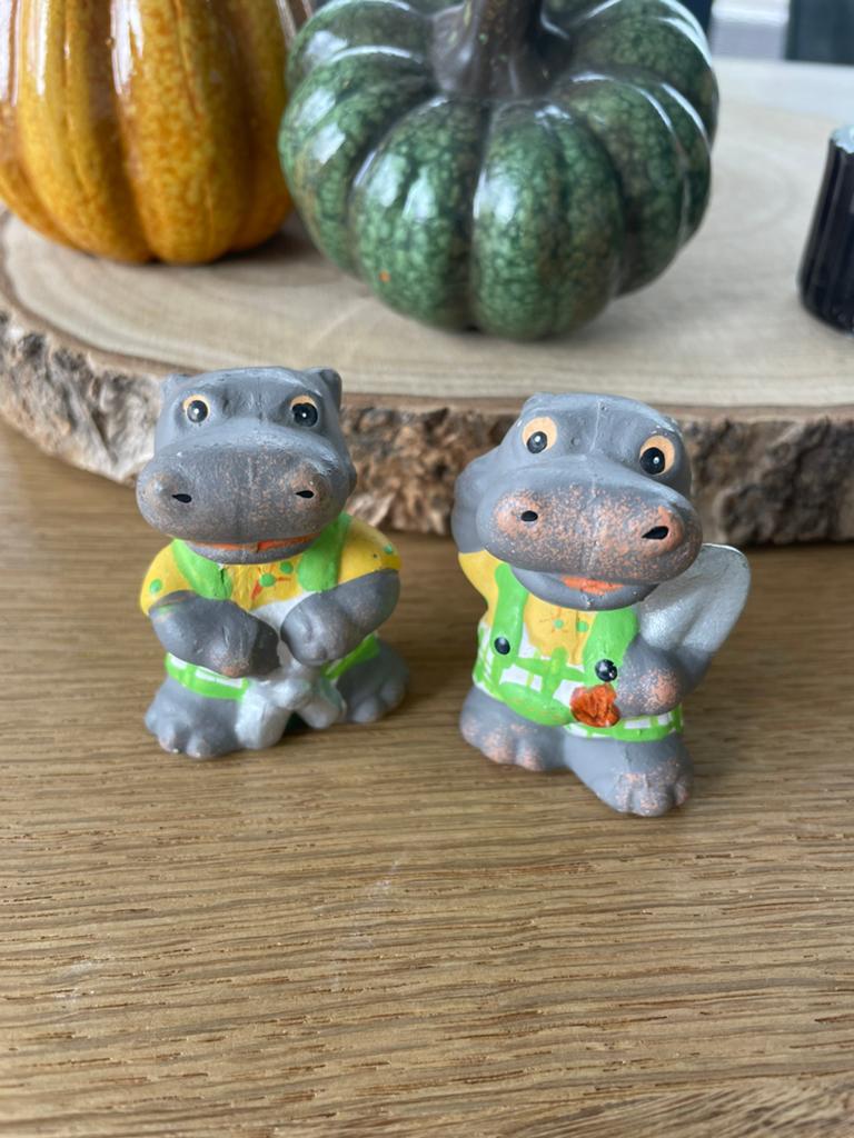 2 Beeldjes Nijlpaard, Ophalen of Verzenden, Zo goed als nieuw