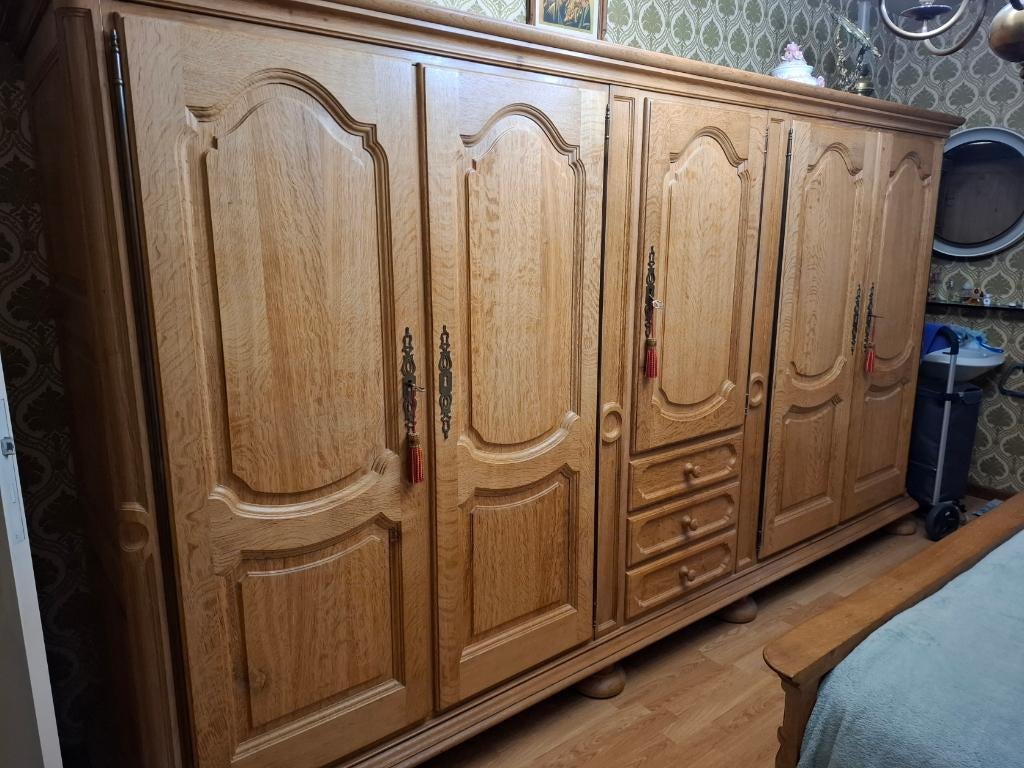 Slaapkamer, Huis en Inrichting, Ophalen, Zo goed als nieuw, Tweepersoons, Massieve eik