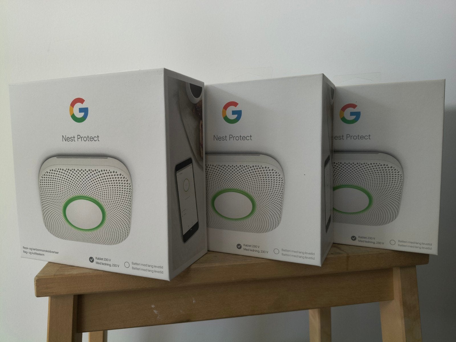 3x rookmelder Google Nest Protect Wired 230V (A14), Elektronische apparatuur, Ophalen of Verzenden, Zo goed als nieuw