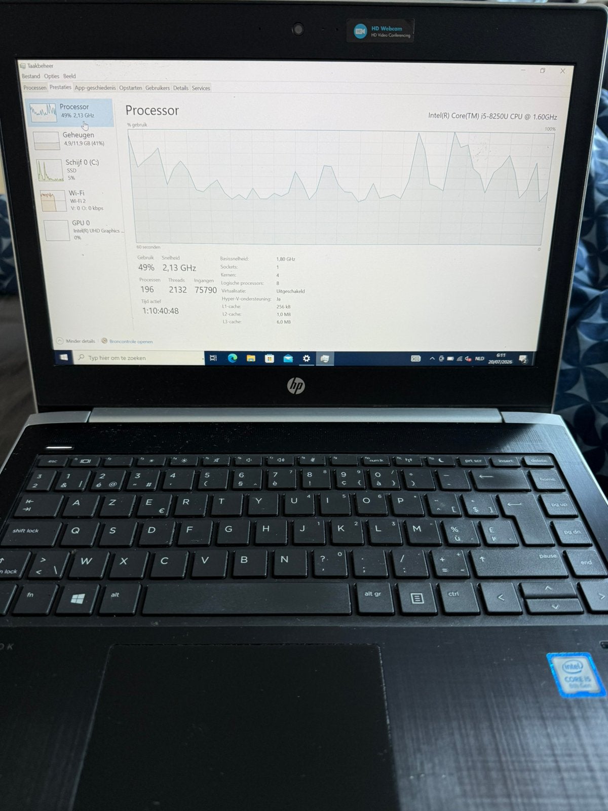 HP probook 14inch - intel i5 - 12gb ram - 256gb ssd, Ophalen of Verzenden, Zo goed als nieuw, Azerty, SSD