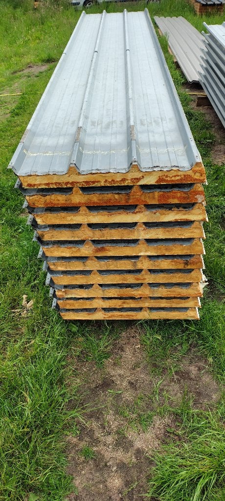 64 m2 dakplaten 8cm pir aan 2 zijden staal, Ophalen, Gebruikt, Overige materialen