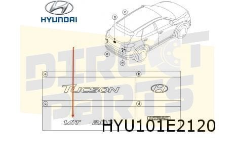 Hyundai Tucson embleem tekst ''1.6T'' achterzijde Origineel!, Neuf, -, -, Hyundai