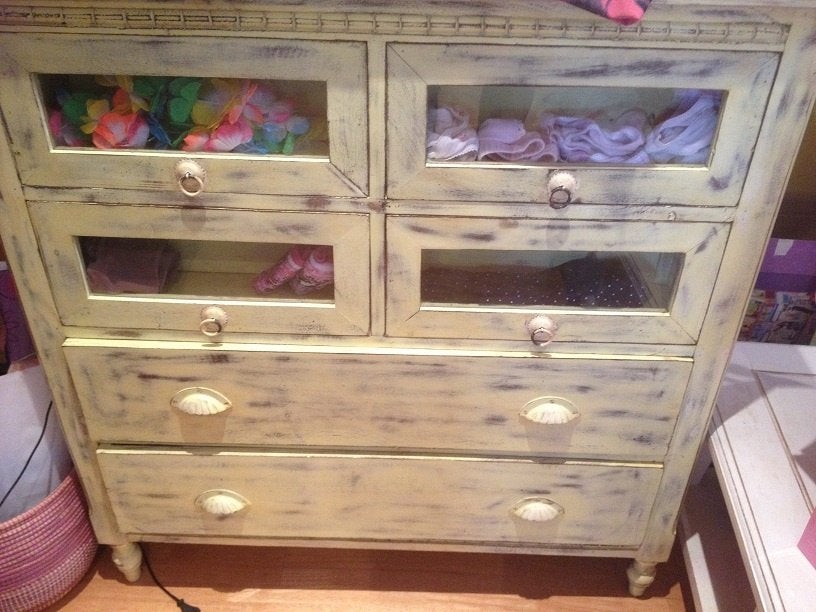 LADENKAST INDIA - COMMODE - OLD LOOK - Zware kwaliteit, Kinderen en Baby's, Ophalen, Zo goed als nieuw, 75 tot 100 cm, Minder dan 50 cm