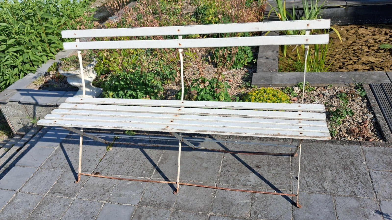 Banc de jardin pliable ancien, Jardin & Terrasse, Enlèvement