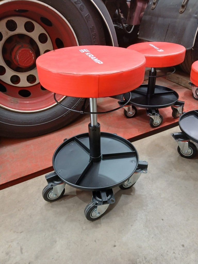 Tabouret d'atelier à grandes roulettes, Enlèvement ou Envoi, Réglable en hauteur, Neuf, Fer
